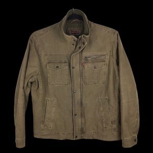Levi's Trucker Jean Jacket Zip Pocket Quilted Lining  Like New Size Large